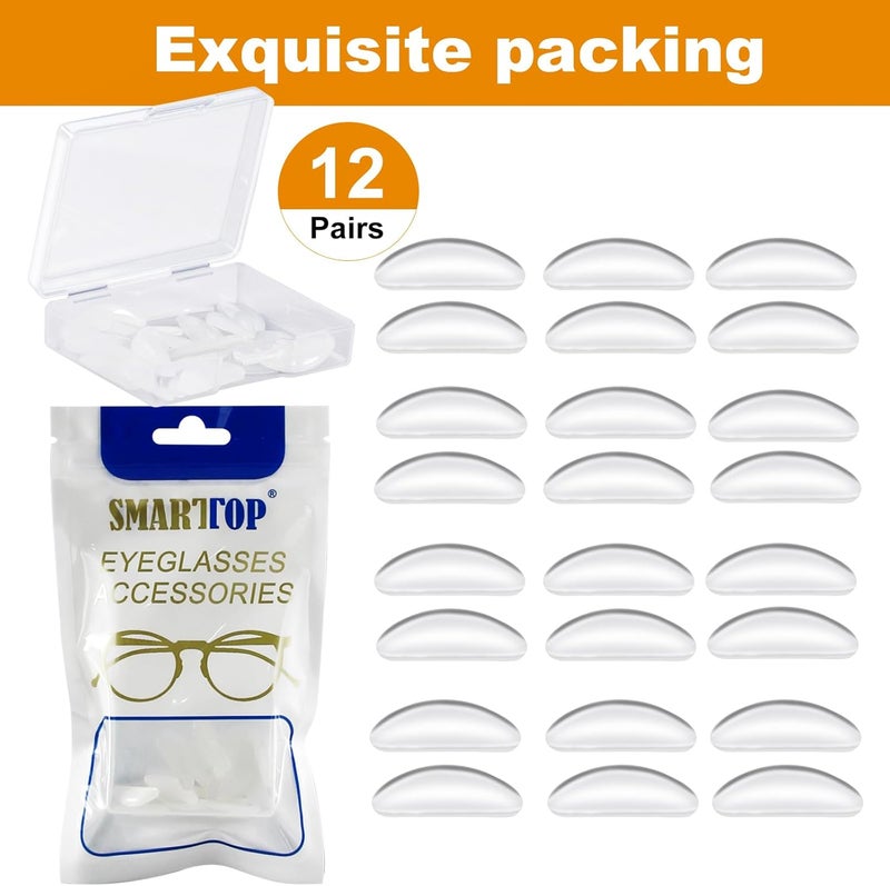 SMARTTOP Adhesive Nose Pad,12 Pairs 1.3mm Ultra Thin Stick On Eyeglass Nose pad with Super Sticky Backing, Silicone Anti-Slip for Glasses Sunglasses - Image 3